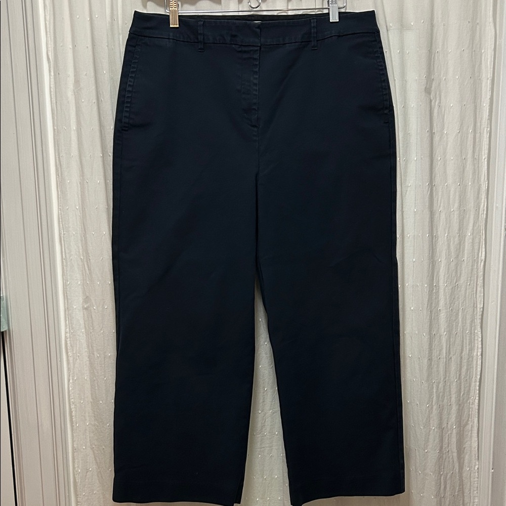 Boden Pants Women's 14R Navy Straight Leg Chinos Flat Front Work Office Academia